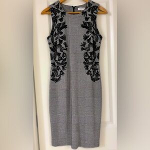 Calvin Klein black and white sheath dress size 4